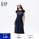 Gap女裝2025夏季新款LOGO修身運動無袖連衣裙長裙衛(wèi)衣裙765947 海軍藍 M (165/84A) 亞洲尺碼