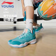 李寧（LI-NING）童鞋兒童籃球鞋男大童音速8輕彈減震清爽透氣運(yùn)動(dòng)鞋35YKBS046-23