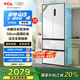 TCL 小清檸460升法式多門四開門雙凈味58cm超薄機(jī)身一級能效冰箱 雙循環(huán)風(fēng)冷無霜嵌入式白色家用冰箱 R460T5-D象牙白