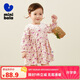 迷你巴拉女童長(cháng)袖連衣裙寶寶花瓣領(lǐng)甜美純棉2024秋款裙子