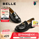 百麗（Belle）海鷗米色樂福鞋女2025春新商場同款通勤百搭鞋D7D1DAA5 黑色 38 (240mm)