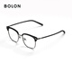 BOLON暴龍眼鏡近視眼鏡框輕商務(wù)眉架光學(xué)鏡復古半框男女可配度數BJ6105 B10-深槍/亮黑 框+PROSUN防藍光1.60(400度內)
