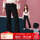 ASK JUNIOR女童褲子2025秋冬季兒童加絨保暖長(cháng)褲休閑時(shí)尚喇叭褲 黑色 160