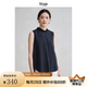 旅途原品ltyp 亞麻棉提花肌理小立領(lǐng)扭條背心 設(shè)計(jì)感小眾上衣女夏 星空灰（預(yù)計(jì)7-10天發(fā)貨） L