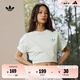 adidas經(jīng)典簡(jiǎn)約純棉運(yùn)動(dòng)上衣圓領(lǐng)短袖T恤女裝夏季阿迪達(dá)斯三葉草 亞麻綠 M