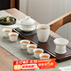 常生源陶瓷功夫茶具整套羊脂玉白瓷家用蓋碗公道杯茶杯泡茶套裝 新雅