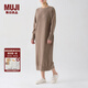 無印良品（MUJI）女式 羊絨 圓領連衣裙 女裝裙子冬季 BG84CC3A 棕色 L (165/88A)