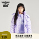 BOY JUNIOR潮牌秋冬男女兒童裝短款羽絨服保暖潮酷經(jīng)典品牌滿印K28802 紫色 140cm