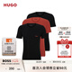 HUGO雨果【七夕節(jié)禮物】【打底T恤三件套】男士春夏棉質(zhì)徽標(biāo)短袖T恤 609-深紅色 M