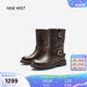 NINE WEST/玖熙美拉德西部靴女靴機(jī)車皮帶扣時(shí)裝靴 NG486003CP 棕色39