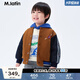 馬·拉丁（M.Latin）/童裝兒童棉服夾克冬新款男小童撞色感繡花夾棉棒球服 黃棕色 120cm