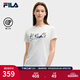 FILA 斐樂(lè)官方女子針織短袖衫2025夏新款時(shí)尚休閑簡(jiǎn)約基礎(chǔ)圓領(lǐng)T恤 云菇白-WT M 165/84A/M