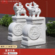 京茂石雕門(mén)墩天然漢白玉石抱鼓石大象庭院別墅門(mén)口大理石小象雕塑一對 富貴吉象款/高60cm一對