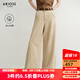 艾諾絲雅詩(shī)【商場(chǎng)同款】2025秋季新品百搭丹寧長(zhǎng)絨棉直筒牛仔褲子女40713203 淺咖色 M