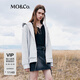 MO&Co.外套雙開(kāi)頭拉鏈寬松連帽灰色衛(wèi)衣式外套美式復(fù)古運(yùn)動(dòng)摩安珂 中花灰色 XS 155