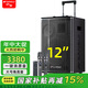 山水（SANSUI） E系列戶外K歌 8吋12吋15吋 移動k歌唱歌廣場舞拉桿音箱藍(lán)牙5.0 室內(nèi)室外大功率演出音響 E12豪華版（12吋重低音+雙話筒）