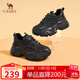 駱駝（CAMEL）老爹鞋女運動(dòng)拼接鞋面厚底休閑鞋 L24S283622 黑色（四季款） 37