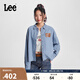 Lee寬松版翻領(lǐng)淺藍色鉚釘女長袖牛仔襯衫休閑潮流