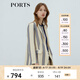 PORTS寶姿 商場同款新品女裝條紋網(wǎng)眼肌理西裝LL8J032KFQ051 丈青條紋 XS (2)