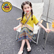 G.DUCKKIDS女童夏裝套裝兒童漢服少數民族風(fēng)服裝女寶寶傣族服飾舞蹈表演出服 黃色兩件套 110