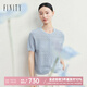 菲妮迪（FINITY）2025年夏季短袖寬松針織衫 藍(lán)色 XL