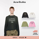 Acne Studios 男女同款 做舊1996印花寬松落肩長(zhǎng)袖T恤上衣CL0197 淡黑色 S