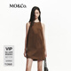 MO&Co.連衣裙秋煙熏棕絨肌理削肩精裁A字廓形MBD3DRS051 太妃糖色 M 165