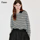 fano studios范洛Fano miu系撞色條紋logo刺繡調(diào)節(jié)抽繩休閑polo領T恤女上衣秋 條紋色 現(xiàn)貨 S