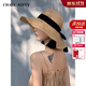 CHALL KITTY防曬帽子女2025新款夏季草帽顯臉小海邊沙灘防紫外線(xiàn)遮陽(yáng)帽 駝色Camel