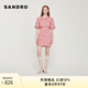 SANDRO女裝法式優(yōu)雅假兩件紅色花呢短款連衣裙SFPRO02843 紅色(尺碼偏小，建議拍大1碼) S