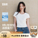 森馬（Semir）短袖t恤女短款修身圓領(lǐng)內(nèi)搭25夏涼感收腰V領(lǐng)上衣辣妹109325100006