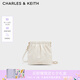 CHARLES&KEITH迷你菱格流浪包單肩斜挎雙肩包包女包生日禮物CK2-60782390 Cream奶白色 S