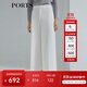PORTS寶姿 商場(chǎng)同款新品女裝高腰垂感直筒闊腿褲三醋纖LL8P114NWB011 奶白色 S (4)