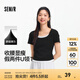 森馬（Semir）短袖t恤女短款緊身假兩件上衣2025夏裝新款收腰顯瘦U領(lǐng)撞色套頭衫 黑色90001 L