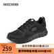 斯凱奇（Skechers）運動(dòng)鞋男夏季透氣跑步鞋男休閑鞋子男士輕便減震網(wǎng)面鞋232398 全黑色/BBK 42