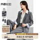 尚都比拉新款氣質西裝套裝女春裝外套顯瘦直筒褲職業(yè)裝兩件套 灰色 L