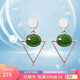 曼麗翠【七夕情人節(jié)禮物】S925銀和田白玉碧玉耳墜設(shè)計(jì)款耳墜耳飾送女友