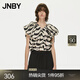 JNBY/江南布衣春夏音符系列襯衫女亞麻印花寬松無袖OL風(fēng)格5N4211030 973/米黑雙色 L