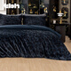 野獸派家居（tbh）床上四件套都市野獸黑豹法蘭絨加厚保暖床品套件冬 “都市野獸”黑豹法蘭絨床品 暗夜豹紋 1.8m床 床笠款 （被套220*240cm）