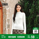森馬（Semir）長袖T恤女半高領吸濕發(fā)熱抗菌2024冬緊身抓絨打底衫109724101001