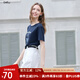 百圖betu女裝2025夏季新款T恤圓領(lǐng)卡通趣味圖案舒適棉感短袖女2507T13 寶蘭 M