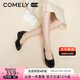 康莉（COMELY）軟牛皮單鞋女春季圓頭舒適平底鞋軟底通勤百搭媽媽鞋 黑色 38 