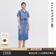 歌力思（ELLASSAY）ELLASSAY歌力思2023早春新品開(kāi)叉襯衫式牛仔連衣裙女EWW341N03300 深牛仔藍 M