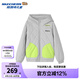 Skechers斯凱奇秋冬新款兒童梭織裥棉連帽外套男女童休閑保暖外套L425K078 淡灰色/00PD 120