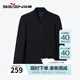 柒牌棒球領夾克春夏厚款休閑防靜電格紋棉服外套【雙面穿】125JK70760 黑色 XL (180)