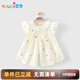 優(yōu)奇嬰兒衣服女寶寶夏季薄款飛飛袖連衣裙女童夏天透氣外出碎花裙可愛