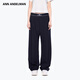 ANN ANDELMAN官方直營(yíng)2025新品純色直筒長(cháng)褲設計感松緊腰休閑褲女 藏藍色 S