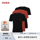 HUGO【七夕節(jié)禮物】【打底T恤三件套】男士春夏棉質(zhì)徽標(biāo)短袖T恤 609-深紅色 L