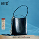 日著原創(chuàng)設(shè)計(jì)女包夏季新款 時(shí)尚單肩包真皮牛皮手提包女挎包 孤島黑 均碼