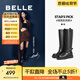 百麗（Belle）周雨彤同款盛裝舞步美拉德騎士靴女商場款長筒靴C1L1DDG4 黑色 【周雨彤同款】 38 (240mm)